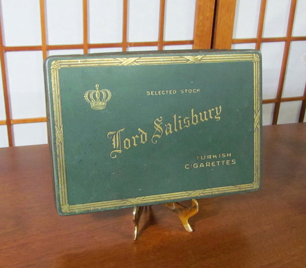 Lord Salisbury Turkish Cigarette Tin Vintage Metal Hinged Tobacco Box