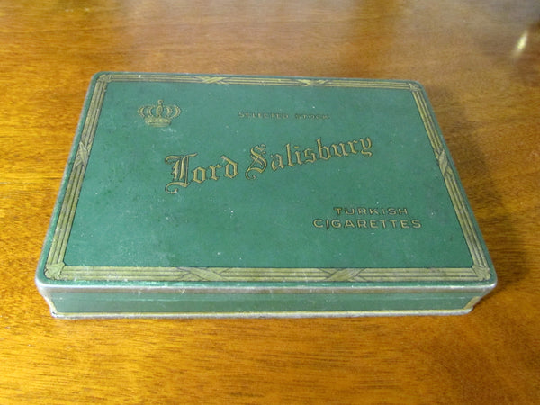 Lord Salisbury Turkish Cigarette Tin Vintage Metal Hinged Tobacco Box