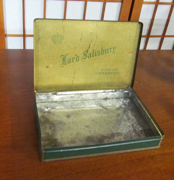 Lord Salisbury Turkish Cigarette Tin Vintage Metal Hinged Tobacco Box