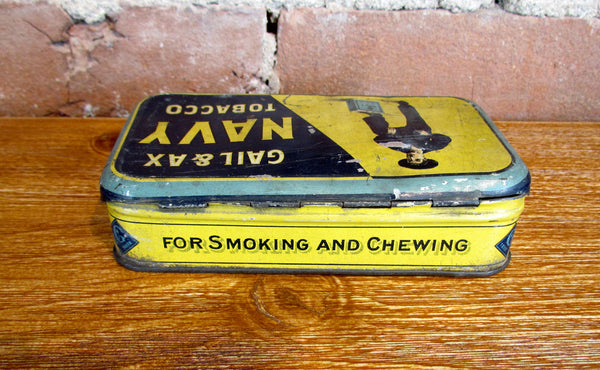 Gail & Ax Navy Tobacco Tin Antique Advertising Metal Box