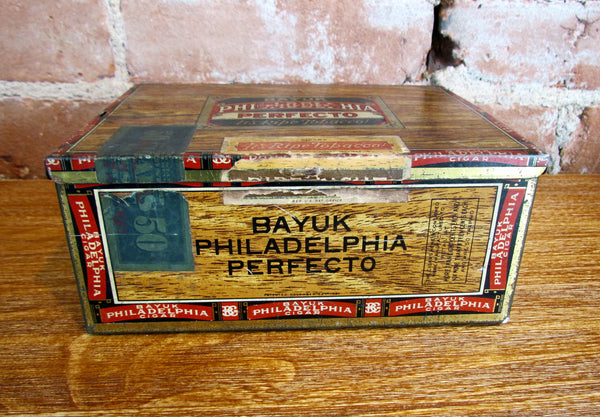 Bayuk Philadelphia Perfecto Tobacco Tin Antique Advertising Metal Box
