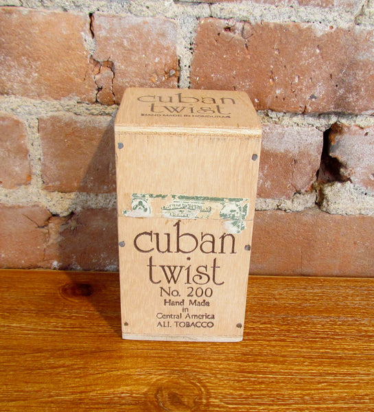 Vintage Cuban Twist Wood Cigar Box No. 200 Advertising