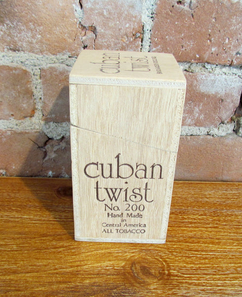 Vintage Cuban Twist Wood Cigar Box No. 200 Advertising