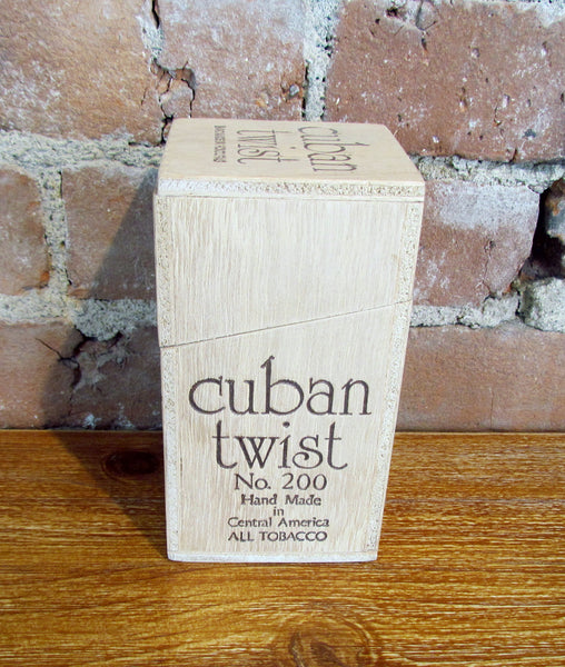 Vintage Cuban Twist Wood Cigar Box No. 200 Advertising