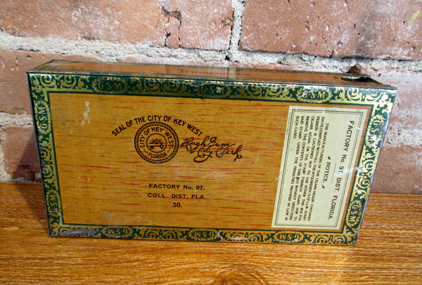 Rare Godfrey S. Mahn Cigar Tin Key West Metal Box Antique Advertising