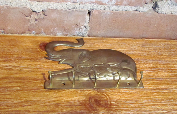 Elephant Key Holder Vintage Wall Mounted Brass Hook – Power Of One Designs