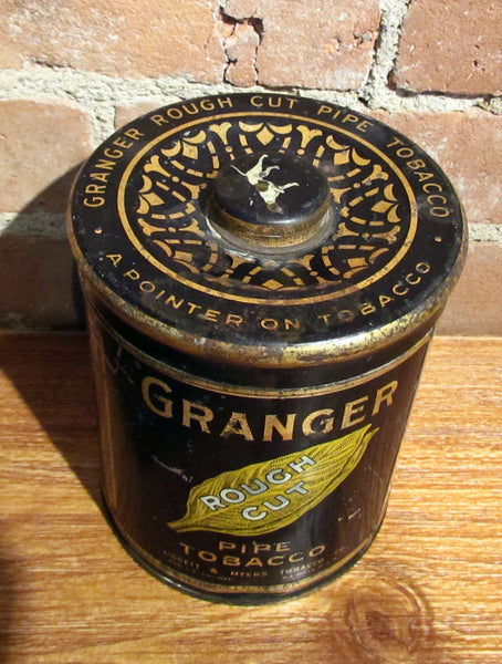 Granger Rough Cut Tobacco Tin Antique Advertising Metal Cannister
