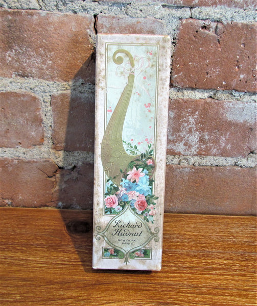 Richard Hudnut Gardenia Toilet Water Frosted Glass Perfume Bottle In Original Box