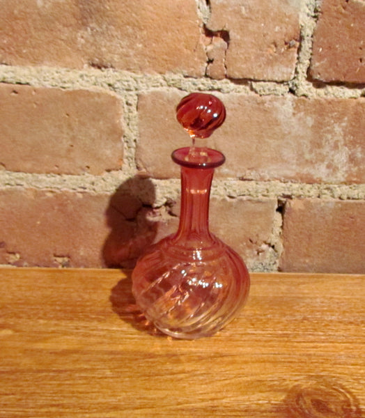 Baccarat Perfume Bottle Bamboo Tors Rose Teinte French Crystal