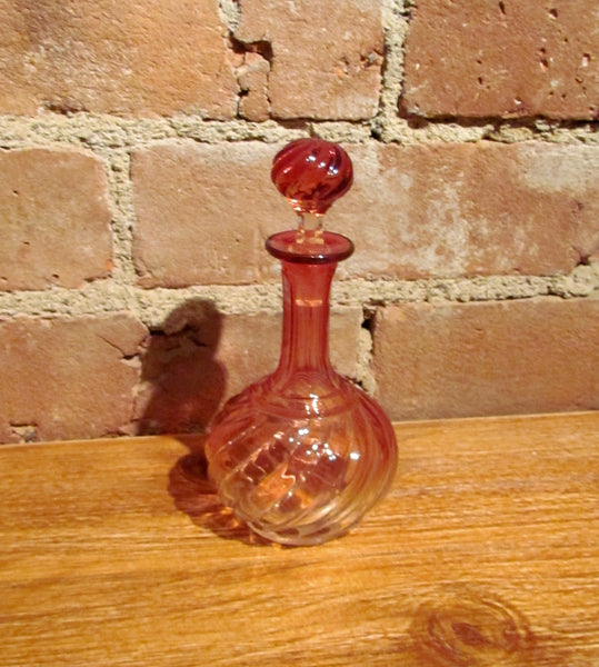 Baccarat Perfume Bottle Bamboo Tors Rose Teinte French Crystal