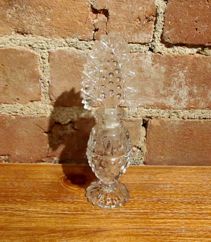 Vintage Crystal Perfume Bottle w/Stopper Tall Vanity Bottle