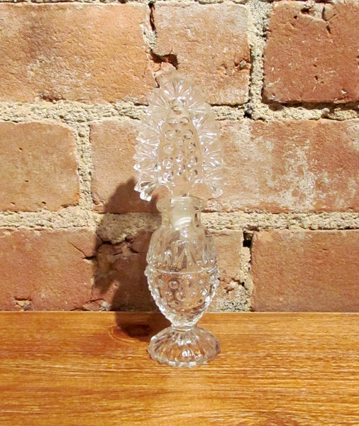 Vintage Crystal Perfume Bottle w/Stopper Tall Vanity Bottle