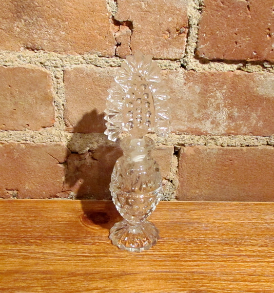 Vintage Crystal Perfume Bottle w/Stopper Tall Vanity Bottle