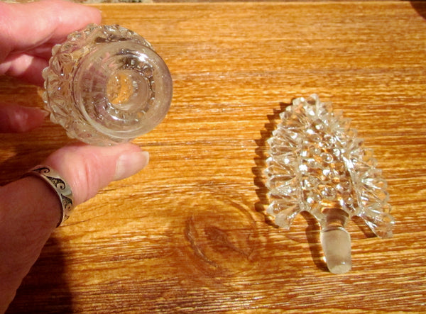 Vintage Crystal Perfume Bottle w/Stopper Tall Vanity Bottle