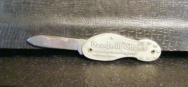 Vintage Pocket Knife Figural Goodwill Shoes Holliston, MA Advertising