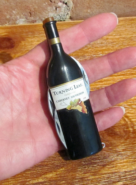 Rare Turning Leaf Cabernet Sauvignon Pocket Knife Bottle Opener Vintage Figural Advertising