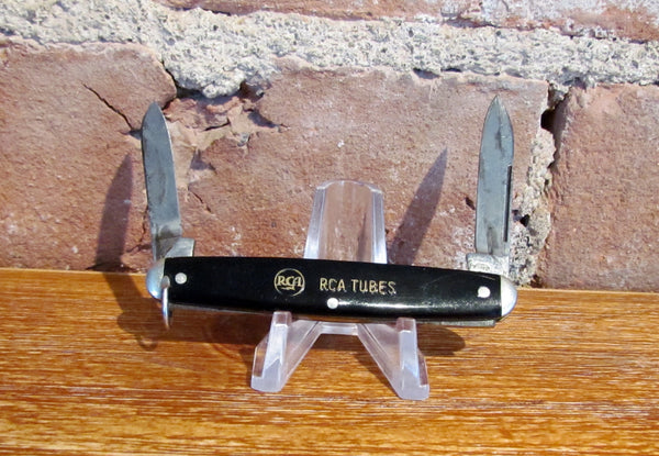 Rare Vintage RCA Tubes Double Pocket Knife