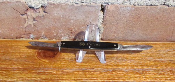 Rare Vintage RCA Tubes Double Pocket Knife