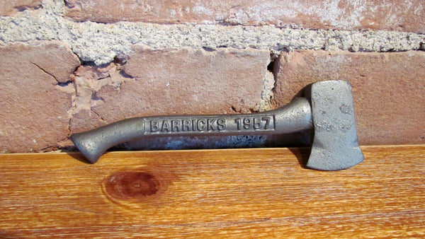 Barricks 1957 Figural Iron Axe Rare Berks County Grundsau Lodge Fersommling