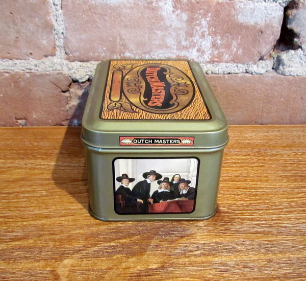 Dutch Masters Cigar Tin Tobacco Canister Vintage Advertising Metal Box
