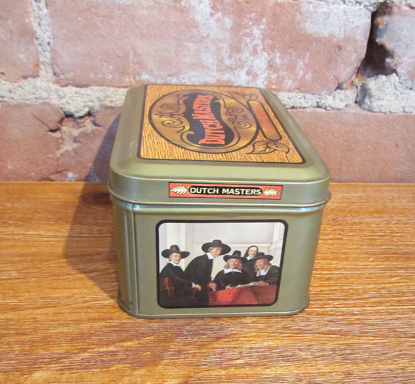 Dutch Masters Cigar Tin Tobacco Canister Vintage Advertising Metal Box