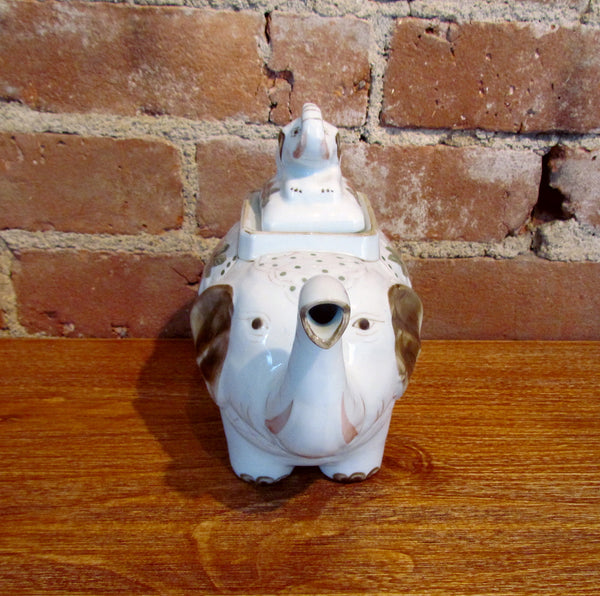 Vintage Elephant Teapot Ceramic Tea Pot Kitchen Décor