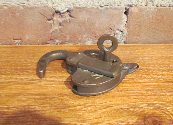 Antique Wilson Bohannon Co Brass Lock With Key W B Brooklyn