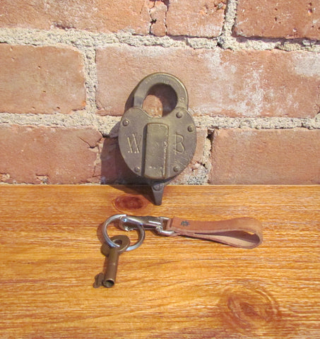 Antique Wilson Bohannon Co Brass Lock With Key W B Brooklyn