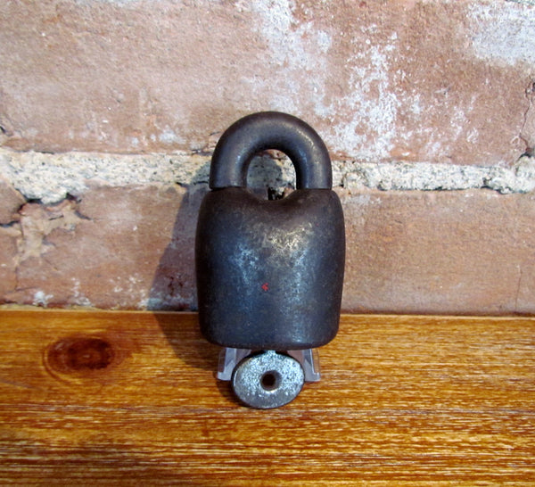 Antique Padlock With Key Rare Prison Style Lock