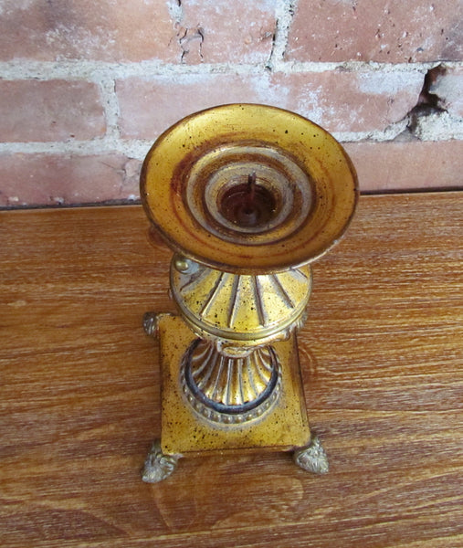 Antique Gold Pillar Candleholder