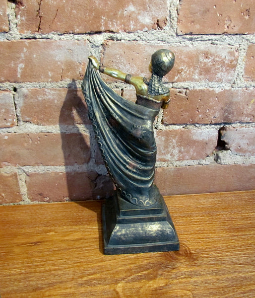 Art Deco Dancing Woman Statue w/Cloche Hat