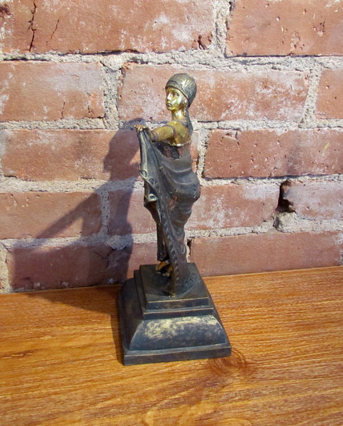 Art Deco Dancing Woman Statue w/Cloche Hat