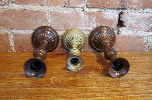 Traditional Brass Candle Stick Holders 3 Painted Antique Finish