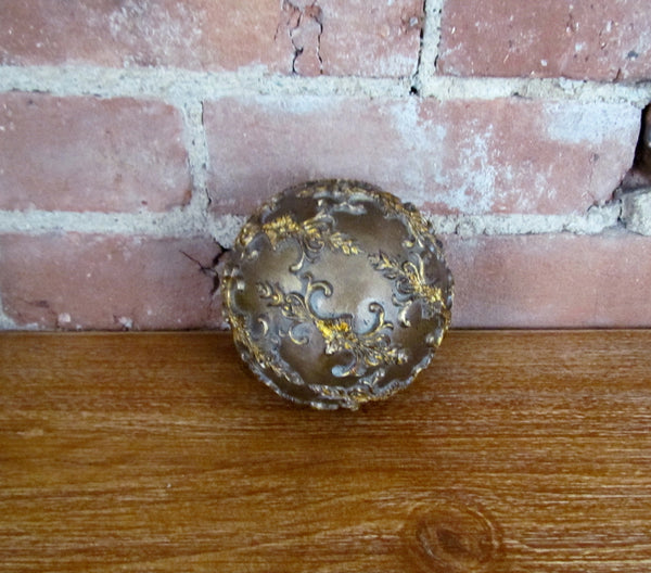 Antique Bronze Style Decorative Ball Orb Sphere Gold Accents