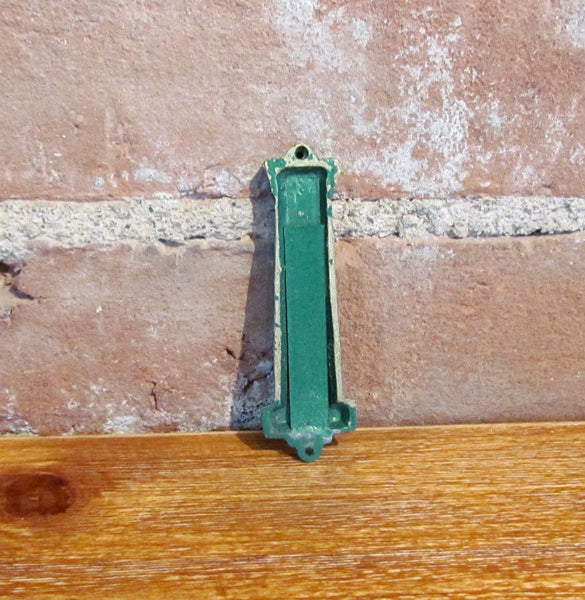 Vintage Cast Iron Mezuzah Enamel Israel Judaic Prayer Hebrew Housewarming Gift