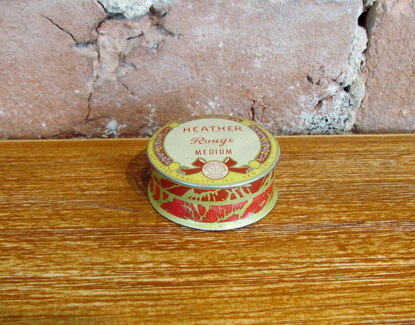 1940's Heather Rouge Tin w/Powder Puff