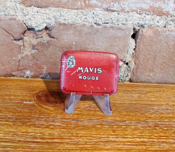 1920's Mavis Rouge Tin Vivaudou Unused w/Powder Puff