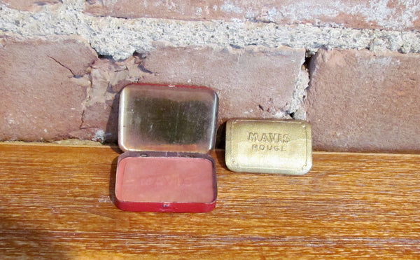 1920's Mavis Rouge Tin Vivaudou Unused w/Powder Puff