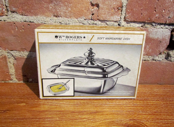 Vintage Wm Rogers Silverplate Soft Butter Margarine Dish NIB