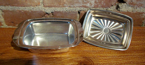 Vintage Wm Rogers Silverplate Soft Butter Margarine Dish NIB