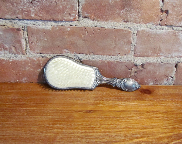 Silver Plated Vanity Set Vintage Dresser Brush Mirror & Comb