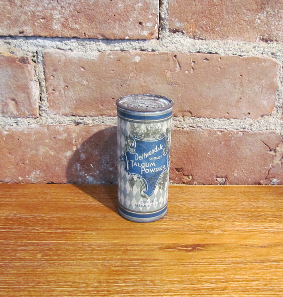 Antique Dellwood Jr Violet Talcum Powder Tin/Container VERY RARE