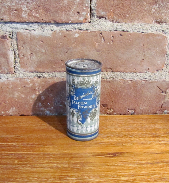 Antique Dellwood Jr Violet Talcum Powder Tin/Container VERY RARE