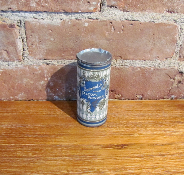 Antique Dellwood Jr Violet Talcum Powder Tin/Container VERY RARE