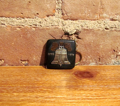 1976 Liberty Bell Stanley Tape Measure Keychain 200th Anniversary Commemorative