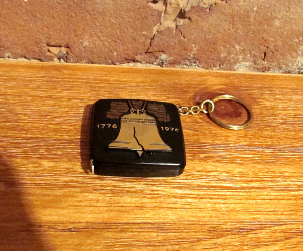 1976 Liberty Bell Stanley Tape Measure Keychain 200th Anniversary Commemorative