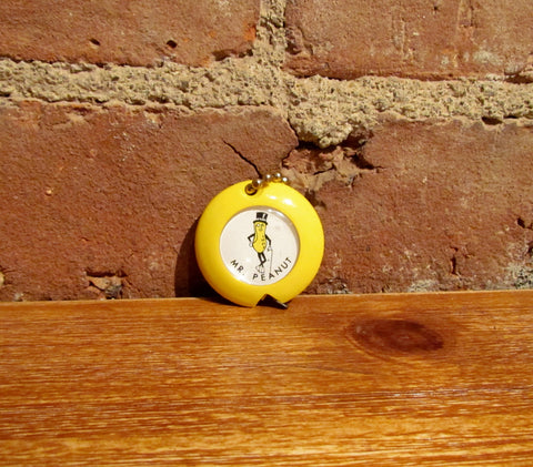 Vintage Mr. Peanut Tape Measure Keychain Rare