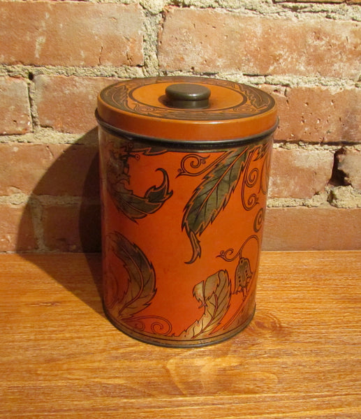 1930s Hellick Coffee Tin Large Canister Advertising