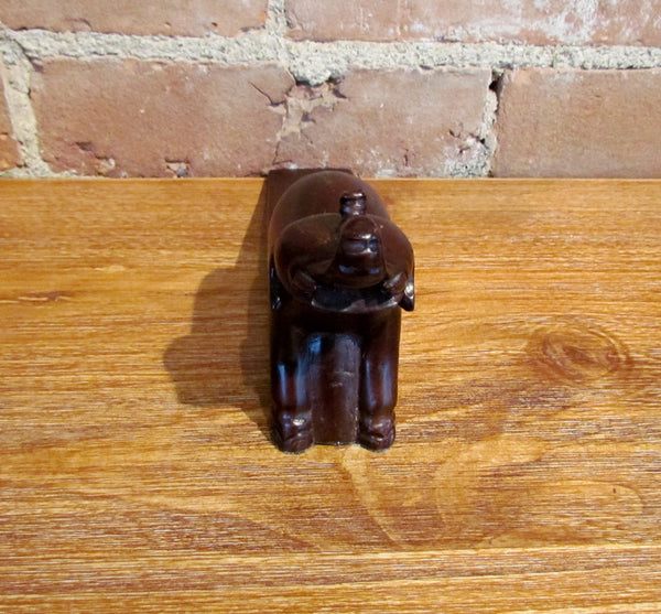 Vintage Wood Elephant Doorstop