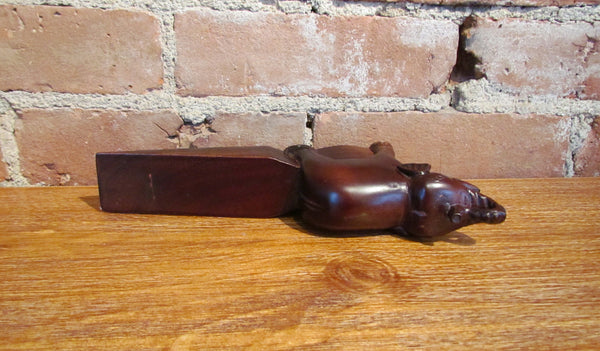 Vintage Wood Elephant Doorstop